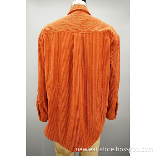 Simple elegant corduroy single-breasted shirt
